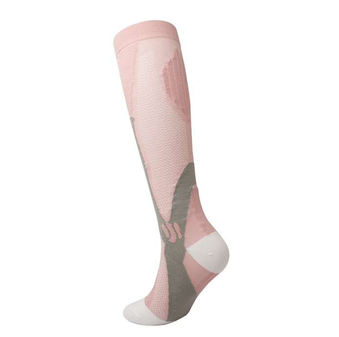 Men's pressure socks, running socks, football and cycling sports socks, professional anti slip and shock-absorbing high tube socks（3 pairs）