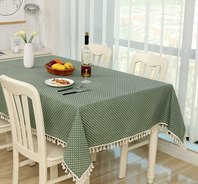 New minimalist striped linen dining table cloth, small fresh round table, cotton linen bedroom coffee table cloth tablecloth