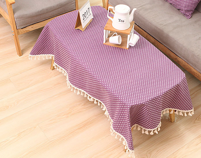 New minimalist striped linen dining table cloth, small fresh round table, cotton linen bedroom coffee table cloth tablecloth