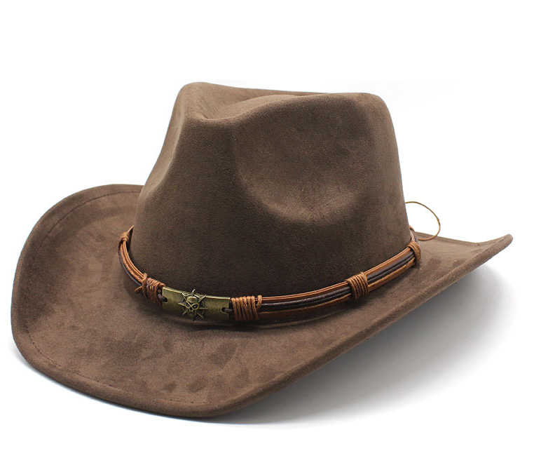 Western cowboy hats for men and women, outdoor travel hats with rolled brims, ethnic style fedoras, felt hats