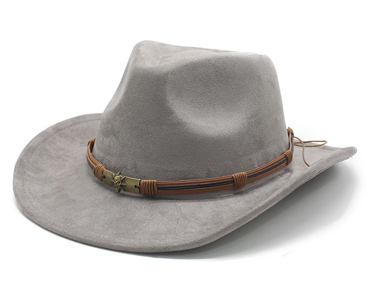 Western cowboy hats for men and women, outdoor travel hats with rolled brims, ethnic style fedoras, felt hats