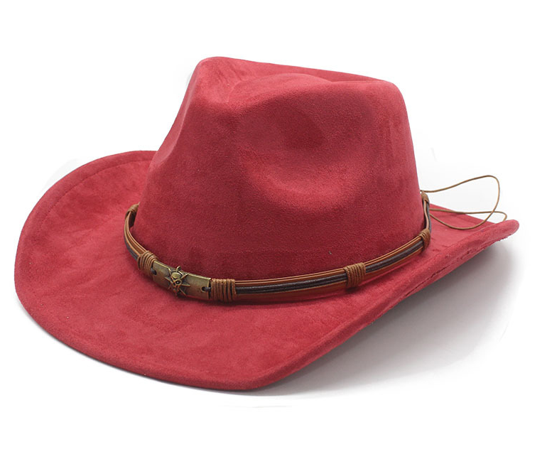 Western cowboy hats for men and women, outdoor travel hats with rolled brims, ethnic style fedoras, felt hats