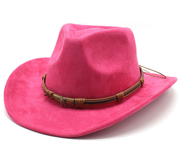 Western cowboy hats for men and women, outdoor travel hats with rolled brims, ethnic style fedoras, felt hats