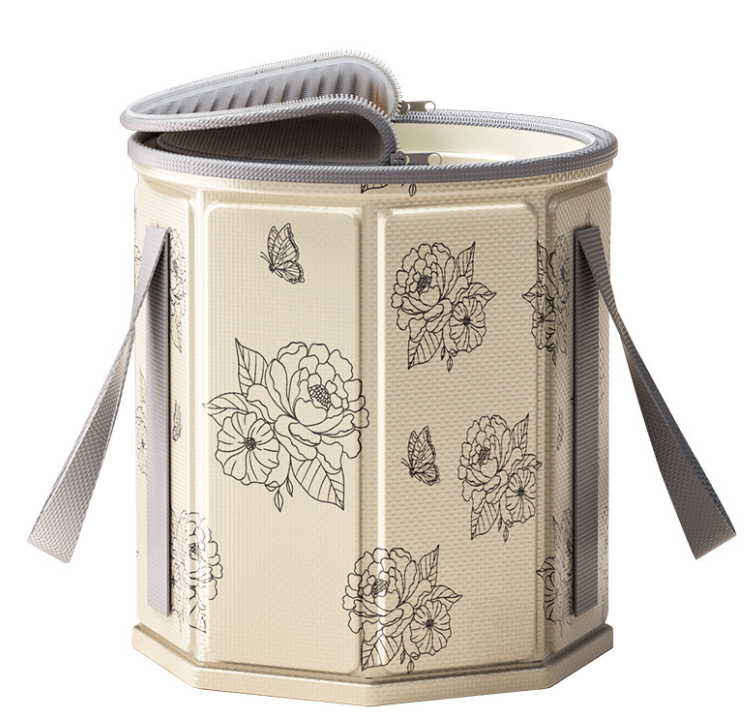 Foldable foot bag with high height, portable over the knee deep bucket for home use