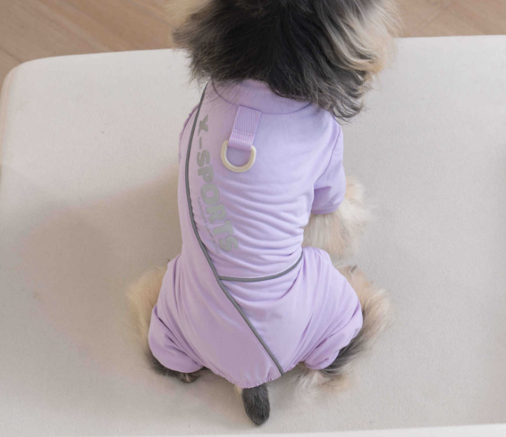 Pet clothing thin, breathable, drawable striped T-shirt for small dogs and cats