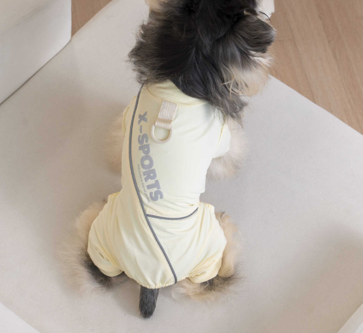 Pet clothing thin, breathable, drawable striped T-shirt for small dogs and cats