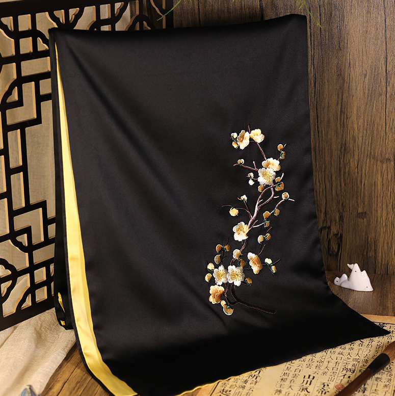 Suzhou Retro Embroidery Scarf Women's Silk Handmade Suzhou Embroidery Scarf National Style