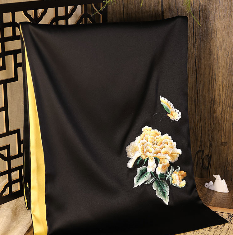 Suzhou Retro Embroidery Scarf Women's Silk Handmade Suzhou Embroidery Scarf National Style