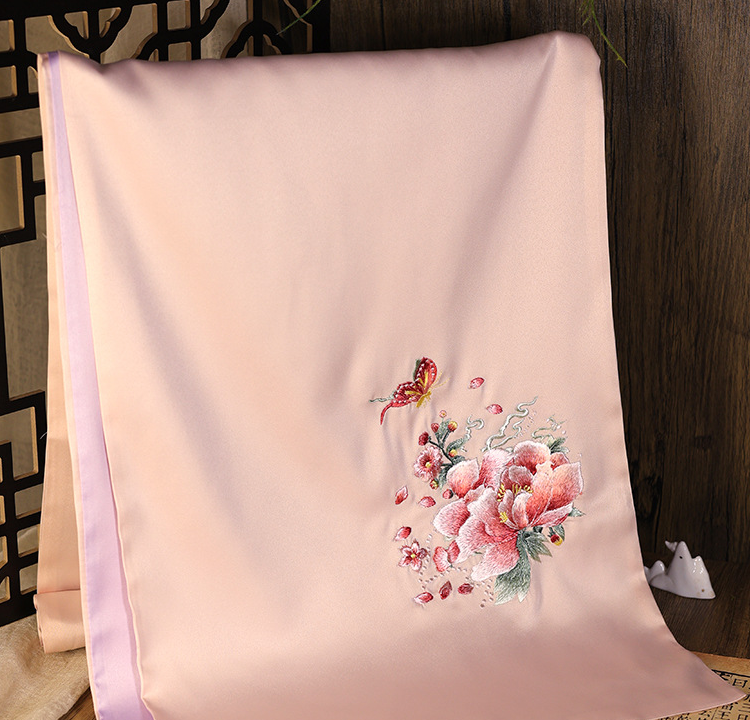 Suzhou Retro Embroidery Scarf Women's Silk Handmade Suzhou Embroidery Scarf National Style