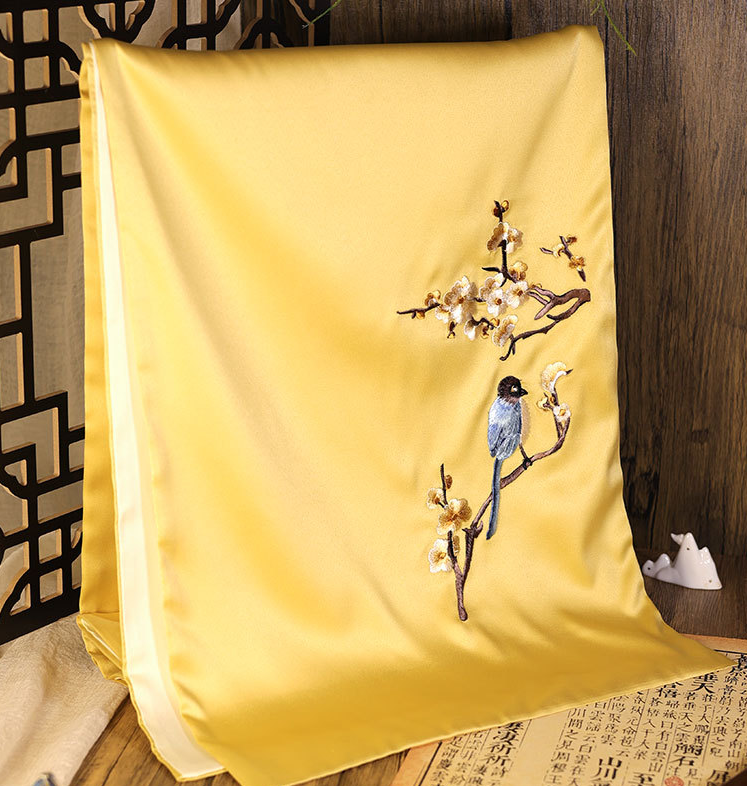 Suzhou Retro Embroidery Scarf Women's Silk Handmade Suzhou Embroidery Scarf National Style