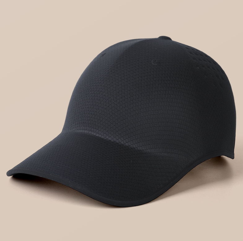 Quick-drying baseball cap with sun protection, simple and versatile, breathable perforated panel for men's outdoor sports