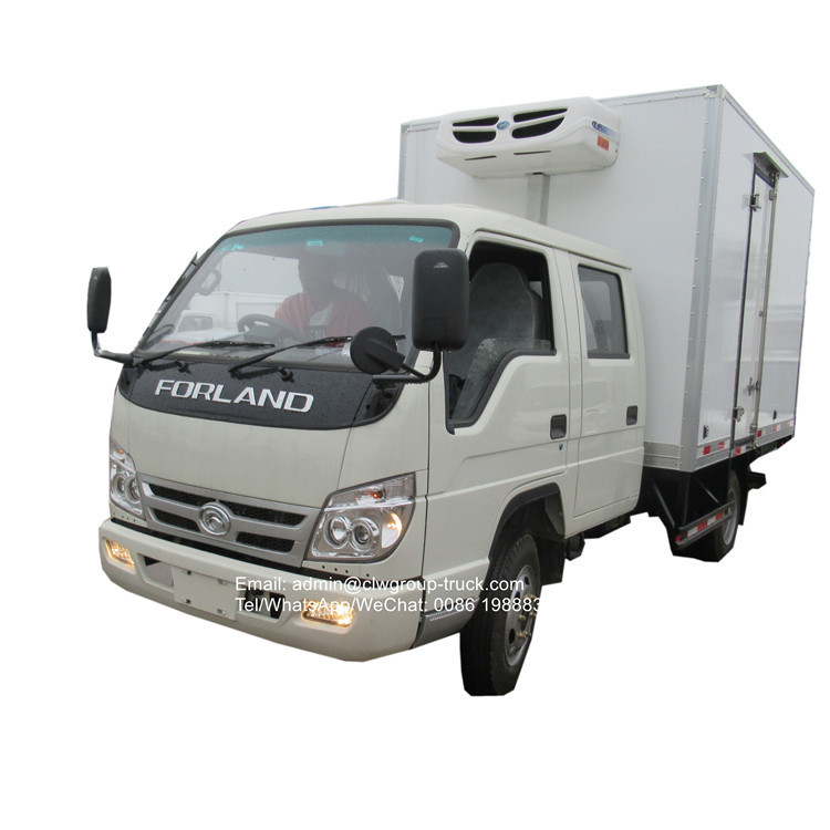 foton double cabin 3.5tons small reefer truck