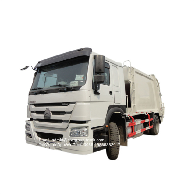 Sinotruk howo 266hp 290hp 14cbm 12cbm waste bin compactor