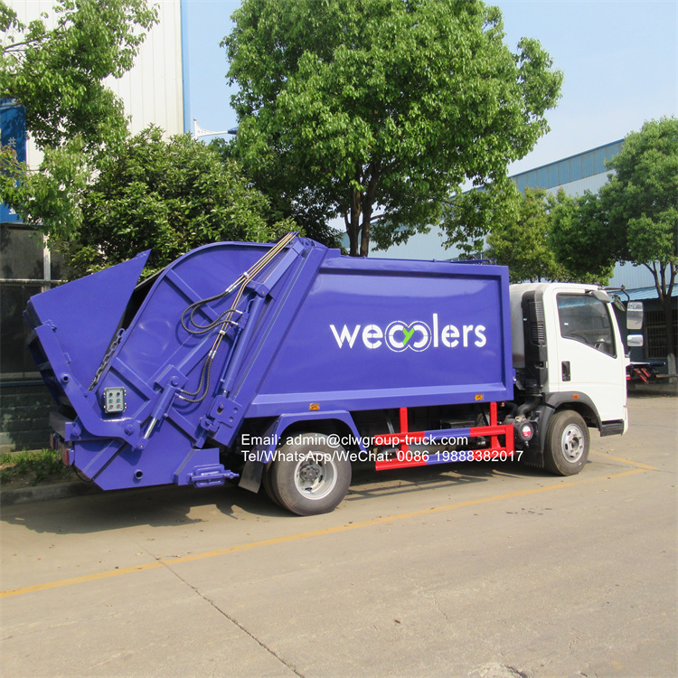 sinotruk howo 5tons 7m3 compactor refuse truck