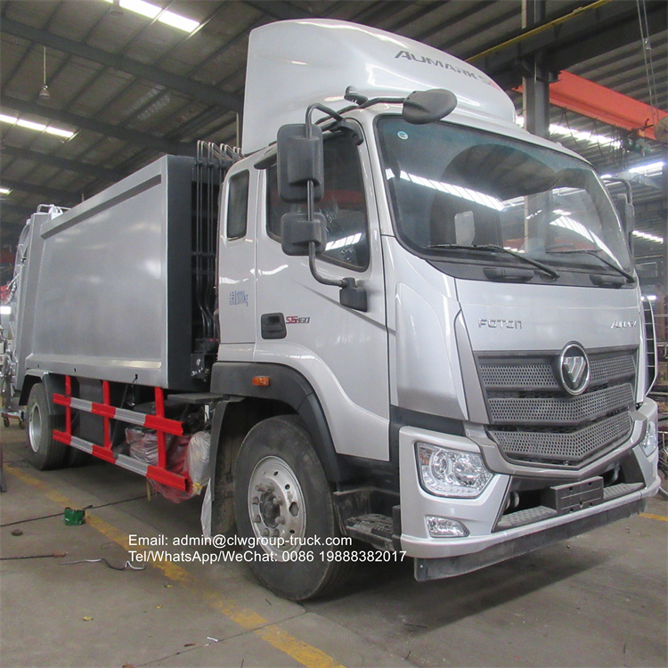 Foton rubbish bin compactor garbage truck