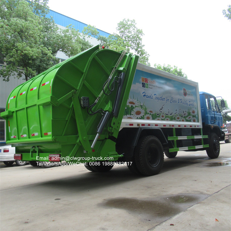 dongfeng 190hp 14m3 compressed garbage truck