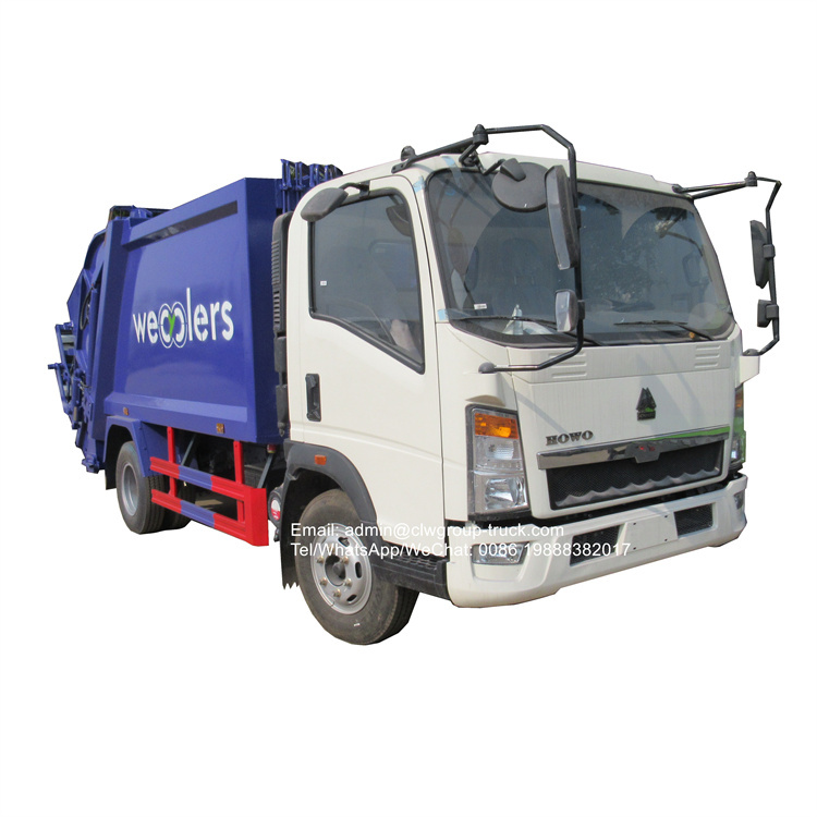 sinotruk howo 5tons 7m3 compactor refuse truck