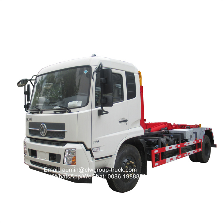 Dongfeng 190hp hydraulic garbage container truck with lifting arm