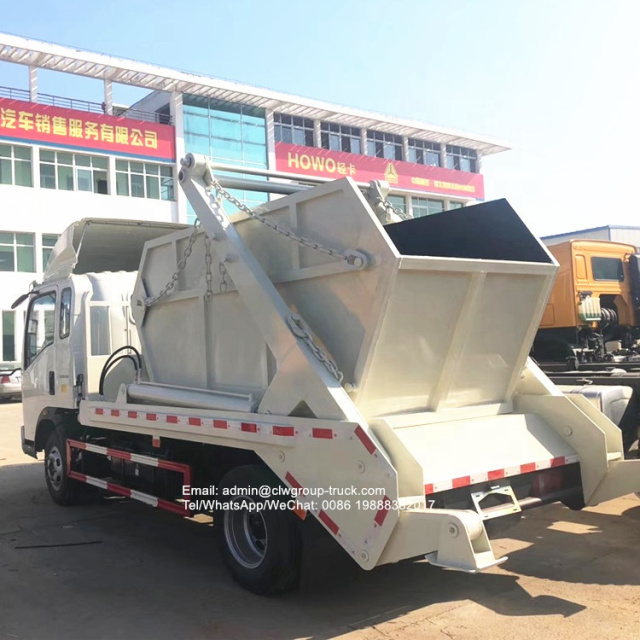 sinotruk howo 5m3 skip loader garbage truck