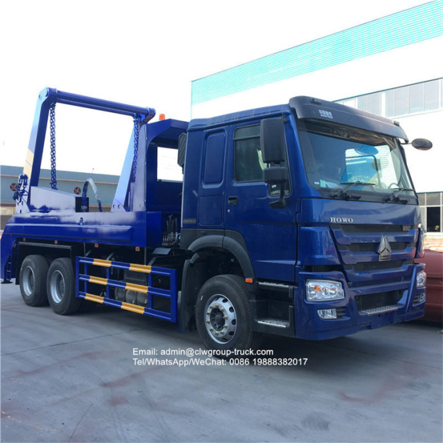 sinotruk 6x4 12m3 skip bin load garbage truck