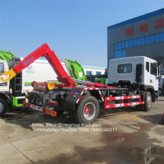 Dongfeng 190hp hydraulic garbage container truck with lifting arm