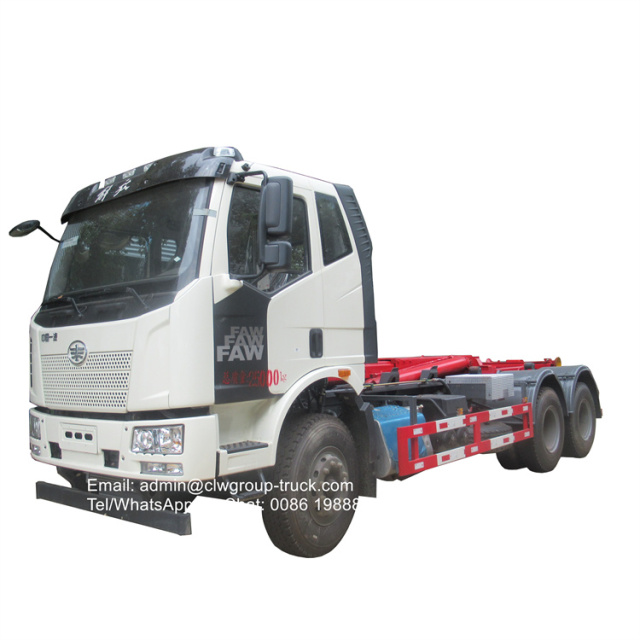 FAW 6x4 10 wheeler 20tons hook loader truck