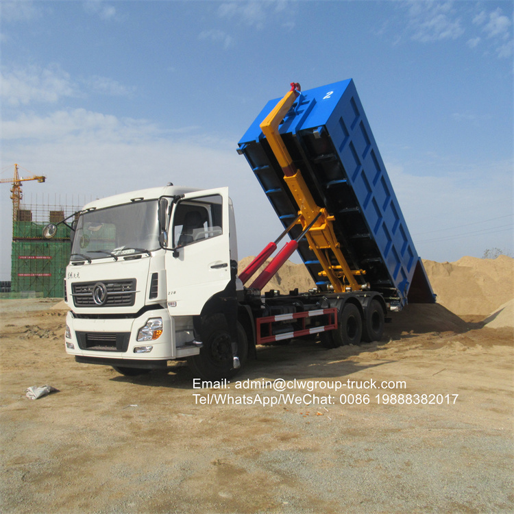 Dongfeng 6x4 20tons 10 wheeler hooklift garbage truck