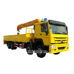 sinotruk 12 wheeler 16 ton xcmg telescopic boom truck mounted crane