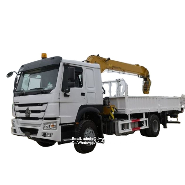 sinotruk howo truck mounted telescopic crane 7 tons