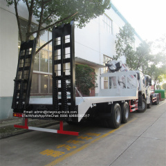 Sinotruk flatbed with knuckle crane 14tons