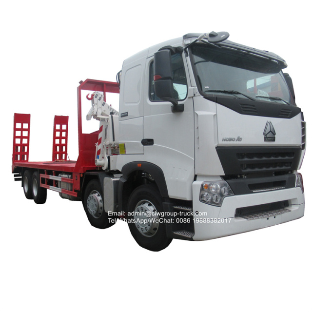 sinotruk flatbed with hydraulic arm crane for trucks