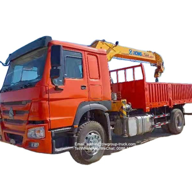 sinotruk howo truck mounted telescopic crane 7 tons