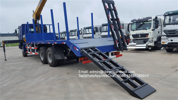 Sinotruk 12tons flat bed truck with crane