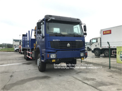 Sinotruk 12tons flat bed truck with crane