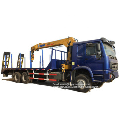 Sinotruk 12tons flat bed truck with crane