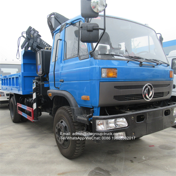 dongfeng 170hp tipper crane knuckle boom with grab