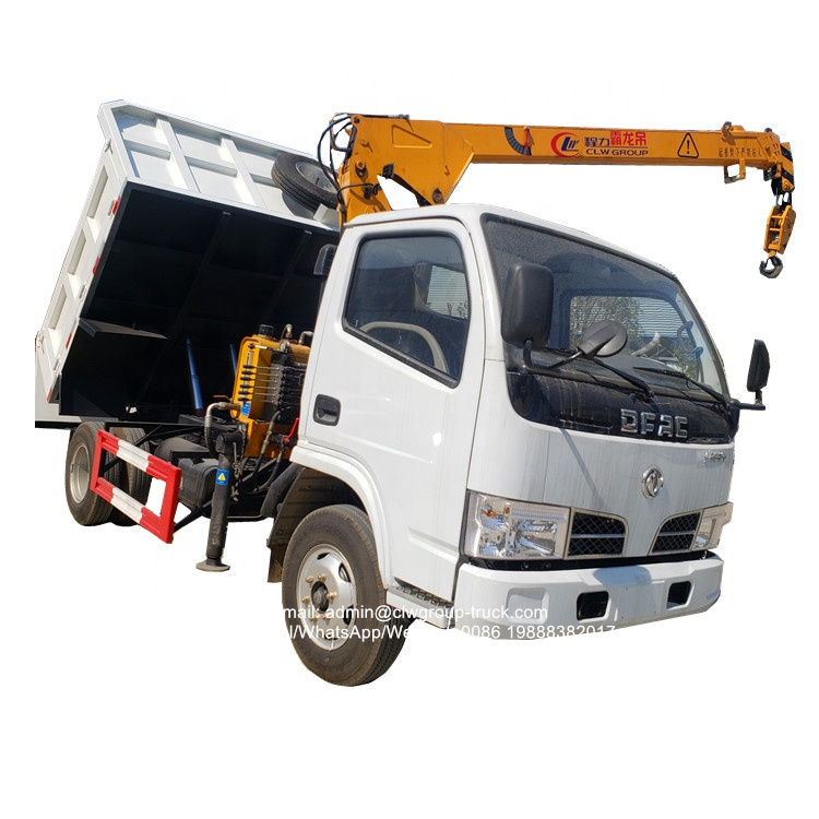 dongfeng 2 tons mini tipper crane