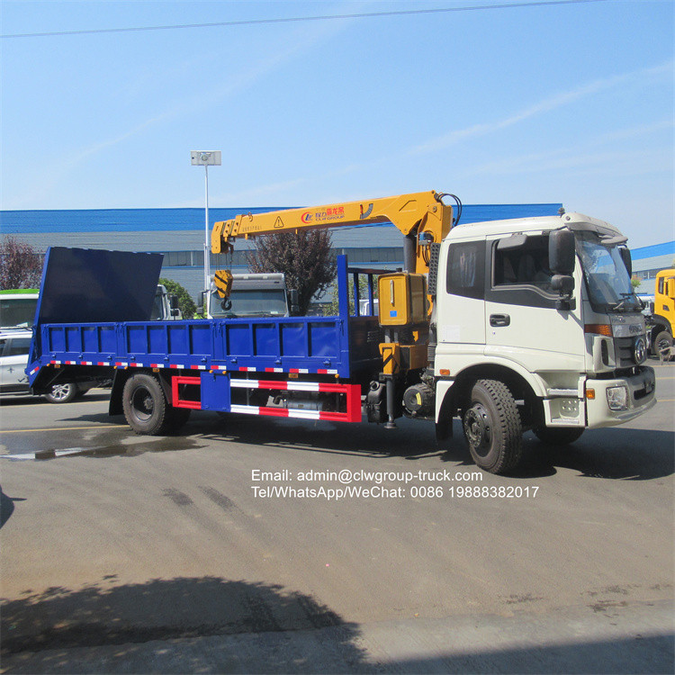 Foton flat bed with crane 10 tons