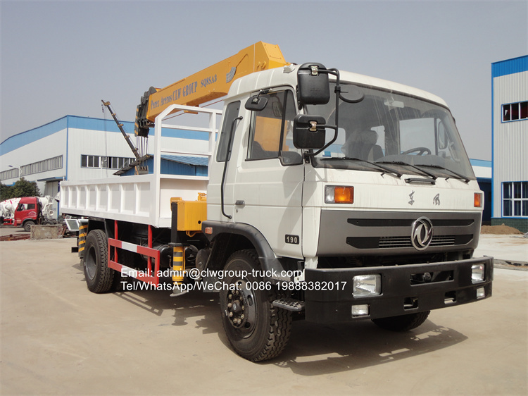 dongfeng 6 wheeler telescopic 8 tons crane for sale