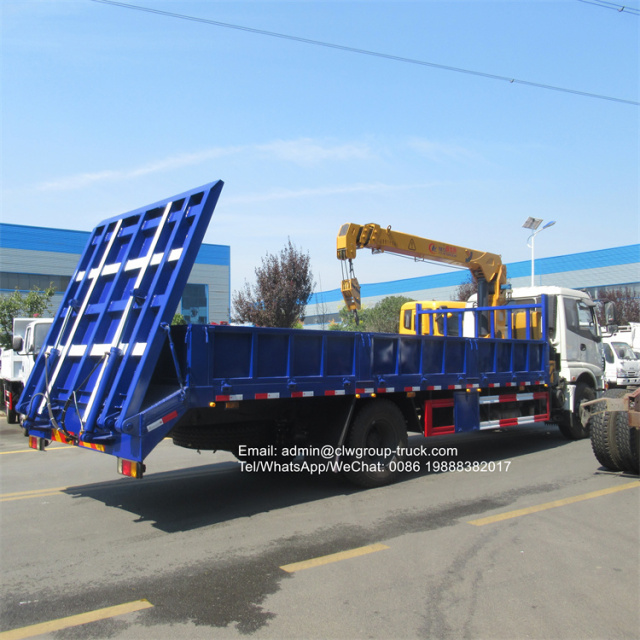 Foton flat bed with crane 10 tons