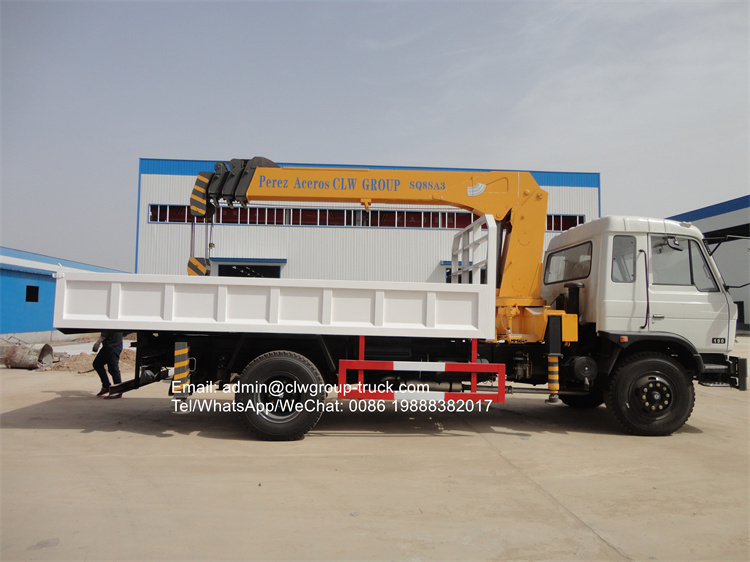dongfeng 6 wheeler telescopic 8 tons crane for sale