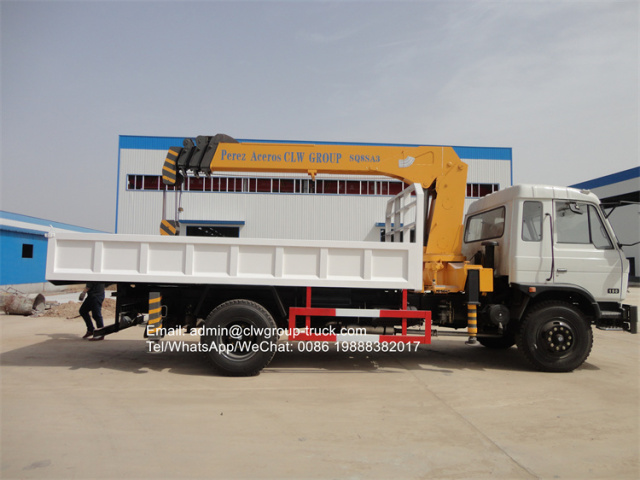 dongfeng 6 wheeler telescopic 8 tons crane for sale