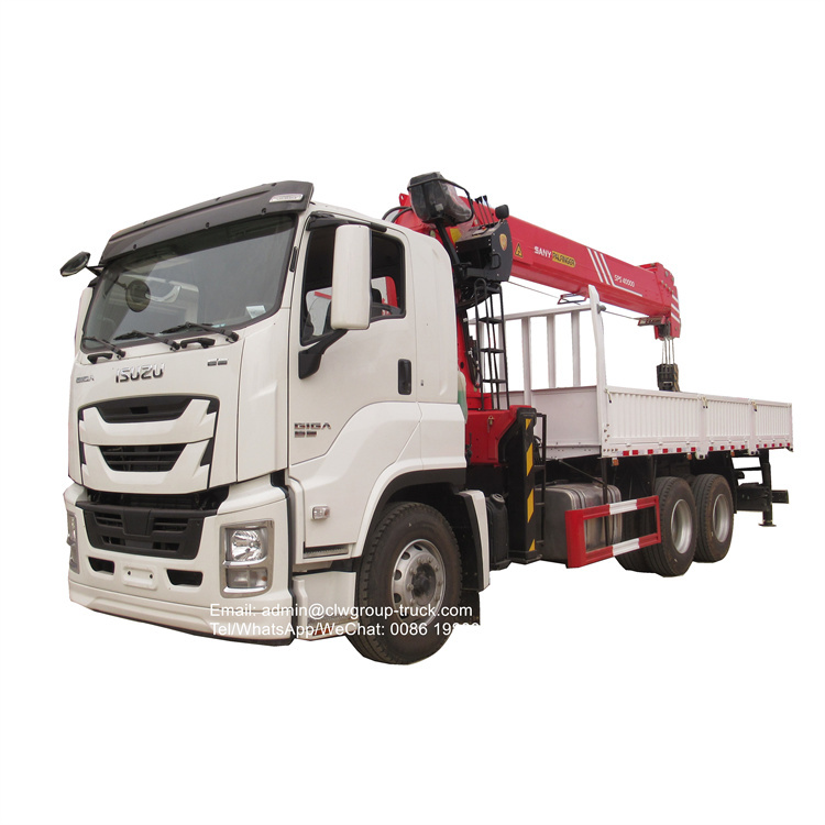 Isuzu 6x4 10 wheeler truck mounted crane 12 tons 14tons