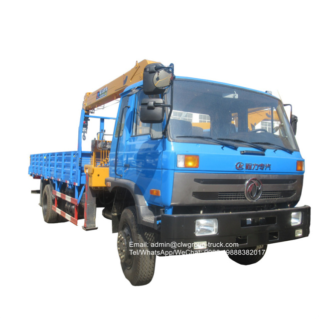 dongfeng 190hp 6.3tons telescopic crane boom truck