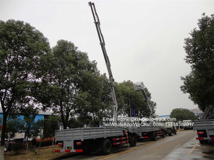 dongfeng 190hp crane knuckle boom with basket