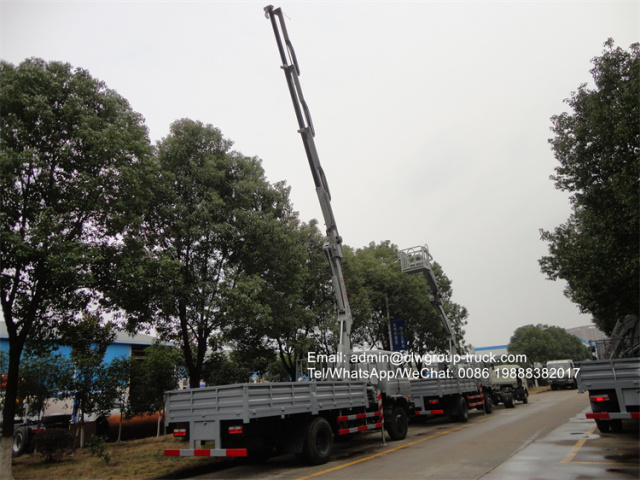 dongfeng 190hp crane knuckle boom with basket