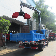 dongfeng 170hp tipper crane knuckle boom with grab