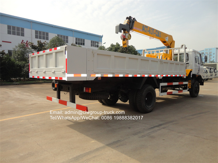 dongfeng 170hp 6.3 tons dump truck mounted telescopic crane