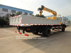 dongfeng 170hp 6.3 tons dump truck mounted telescopic crane