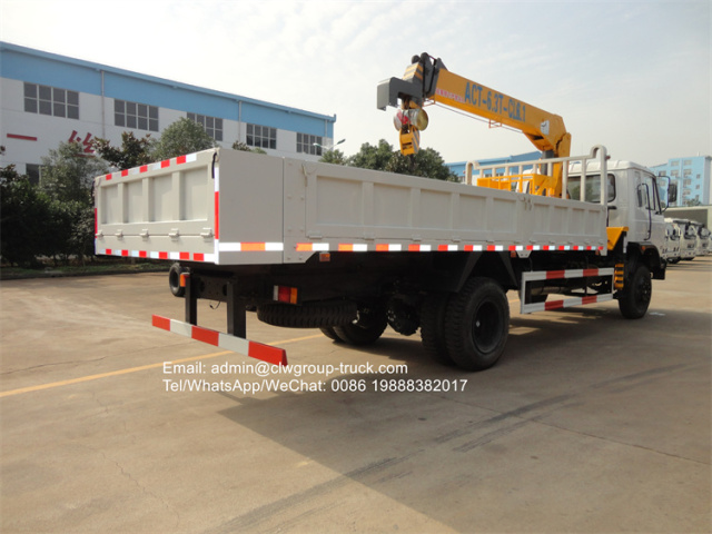 dongfeng 170hp 6.3 tons dump truck mounted telescopic crane